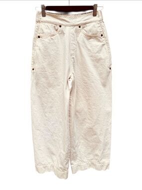 Mes Demoiselles Cream Elastic-Waist Barrel Jeans EU Sz 34 (XS/US)